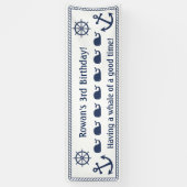 航海のなテーマの誕生日の旗 横断幕 (縦)