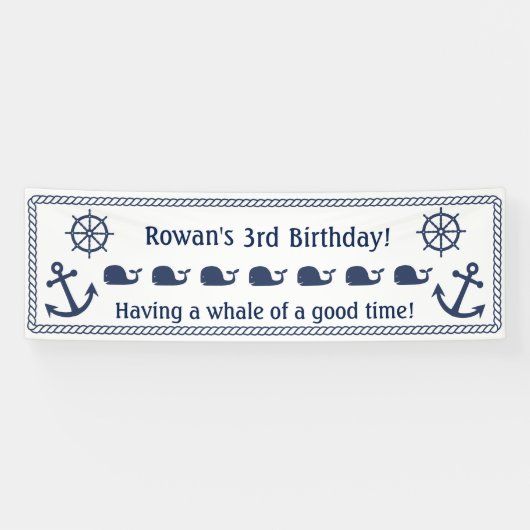 航海のなテーマの誕生日の旗 横断幕 (横)