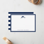 航海のなテーマの|のメカジキの税関事務所NoteCard ノートカード (正面/裏面インサイチュ)