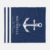 航海のなテーマ家族|のカップルの名前 フリースブランケット (正面(横))