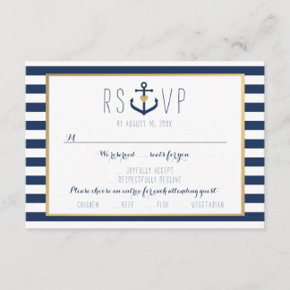 航海のなテーマRSVPカード-結婚式の応答カード 出欠カード