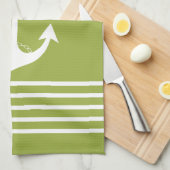 航海のなデザインの緑タオル キッチンタオル (四つ折り)