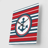 航海のなデザイン スクエア壁時計 (傾斜)