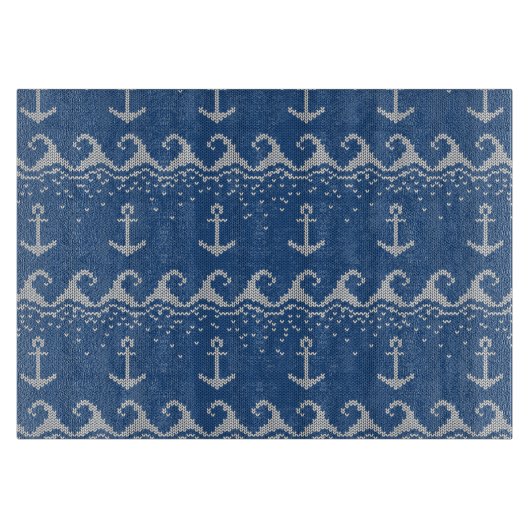 航海のなニットパターン カッティングボード (正面)