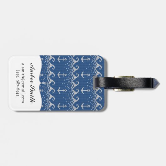 航海のなニットパターン ラゲッジタグ (裏面横)