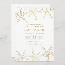 航海のなヒトデのエレガントなおもしろいのビーチのテーマの結婚式 招待状