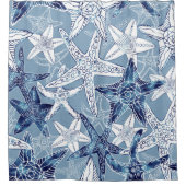 航海のなヒトデのコレクション シャワーカーテン (正面)