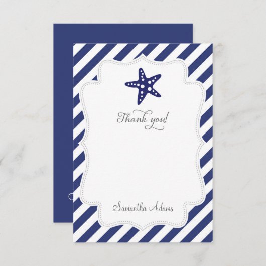 航海のなヒトデのサンキューカード サンキューカード (正面/裏面)