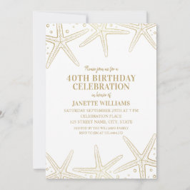 航海のなヒトデのビーチの大人の第40誕生会 招待状