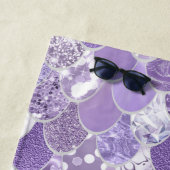 航海のなビーチタオル、かわいい紫色の人魚のスケール ビーチタオル (インサイチュ)