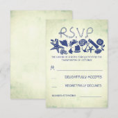 航海のなビーチ結婚式RSVPカード 出欠カード (正面/裏面)