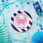 航海のなピンクのカニの誕生会 ペーパープレート (パーティー)