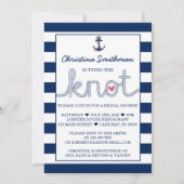 航海のなブライダルシャワーの招待状-結び目を結ぶこと 招待状 (正面)