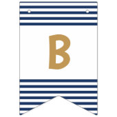 航海のなブライダルシャワーの旗の海軍及び金ゴールド バンティングフラッグ (第2の旗)