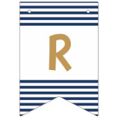 航海のなブライダルシャワーの旗の海軍及び金ゴールド バンティングフラッグ (第3の旗)