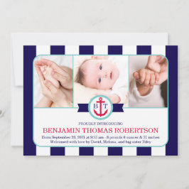 航海のなベビーの誕生の発表 案内状