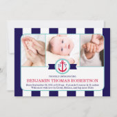 航海のなベビーの誕生の発表 案内状 (正面)