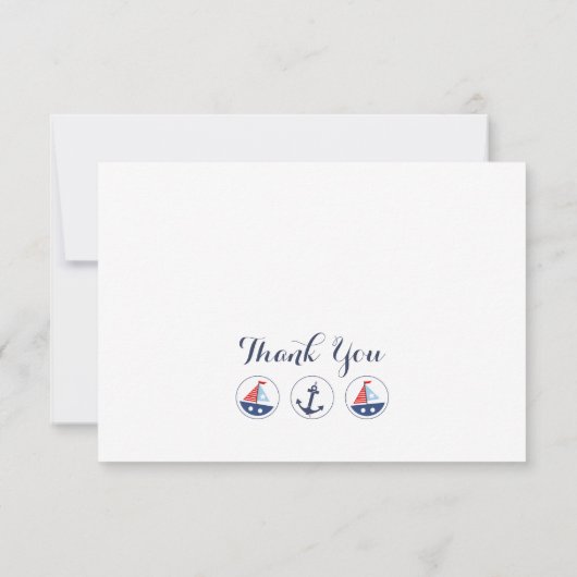 航海のなベビーシャワーのサンキューカード サンキューカード (裏面)