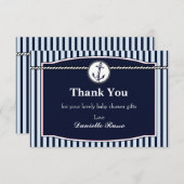 航海のなベビーシャワーのサンキューカード サンキューカード (正面/裏面)