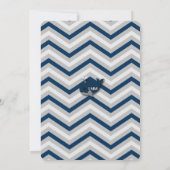 航海のなベビーシャワーの招待状の男の子の青シェブロン 招待状 (裏面)