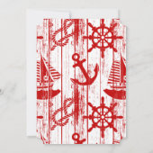 航海のなベビーシャワーの招待状、男の子の紫系統Ahoy 招待状 (裏面)