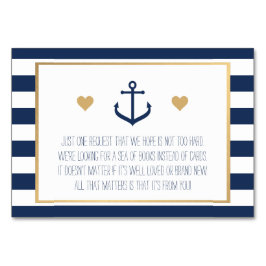 航海のなベビーシャワーの本の要求カード-いかり テーブルナンバー
