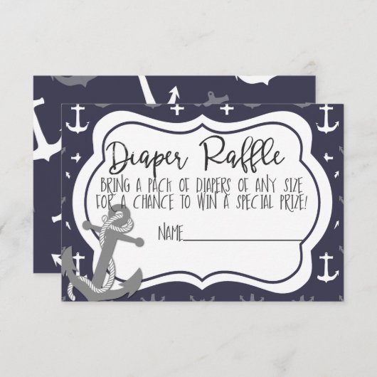 航海のなベビーシャワーの男の子Ahoy男の子のおむつ エンクロージャーカード (正面/裏面)