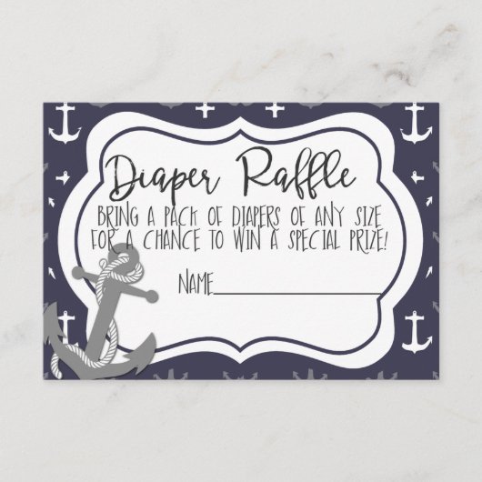 航海のなベビーシャワーの男の子Ahoy男の子のおむつ エンクロージャーカード (正面)