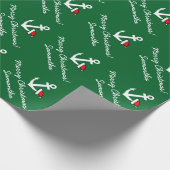 航海のなボートのいかりのクリスマスの包装紙 ラッピングペーパー (角)