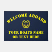 航海のなボートのいかりの歓迎 ドアマット (正面)