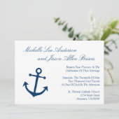 航海のなボートのいかりの結婚式招待状(海軍) 招待状 (スタンド正面)