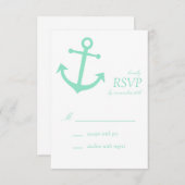 航海のなボートのいかりRSVPカード(薄緑) 出欠カード (正面/裏面)