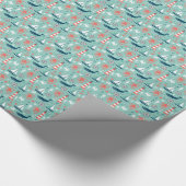 航海のなヨットおよびクジラ ラッピングペーパー (角)