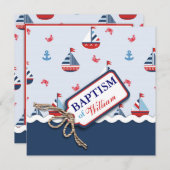 航海のなヨットのいかりによっては洗礼が斜め飛行します 招待状 (正面/裏面)