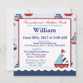 航海のなヨットのいかりによっては洗礼が斜め飛行します 招待状 (裏面)