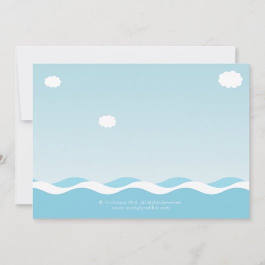 航海のなヨットの男の赤ちゃんのベビーシャワーの招待状 招待状 (裏面)