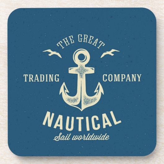 航海のなレトロのロゴ コースター (正面)