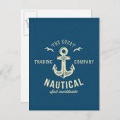 航海のなレトロのロゴ ポストカード (正面/裏面)
