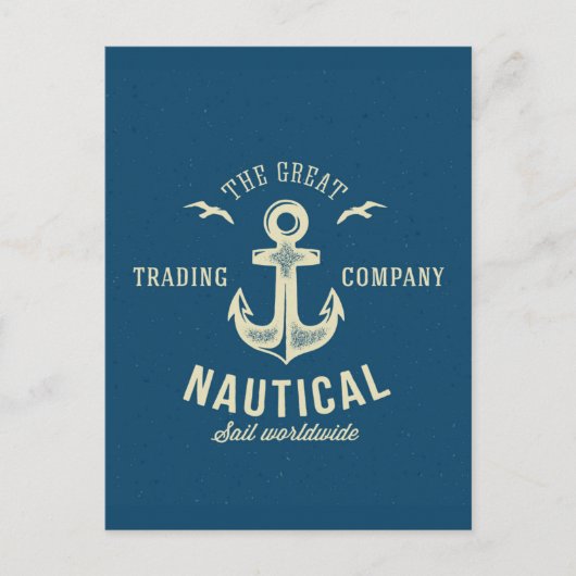 航海のなレトロのロゴ ポストカード (正面)