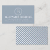 航海のなロープおよびストライプなボートの魚釣りのチャーター 名刺 (正面/裏面)