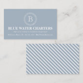 航海のなロープおよびストライプなボートの魚釣りのチャーター 名刺 (正面/裏面)