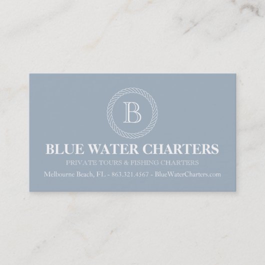 航海のなロープおよびストライプなボートの魚釣りのチャーター 名刺 (正面)