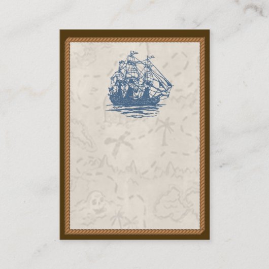 航海のなヴィンテージの船の宝物地図の名刺 名刺 (正面)