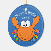 航海のな休日のかわいいカニのクリスマスオーナメント セラミックオーナメント (左)