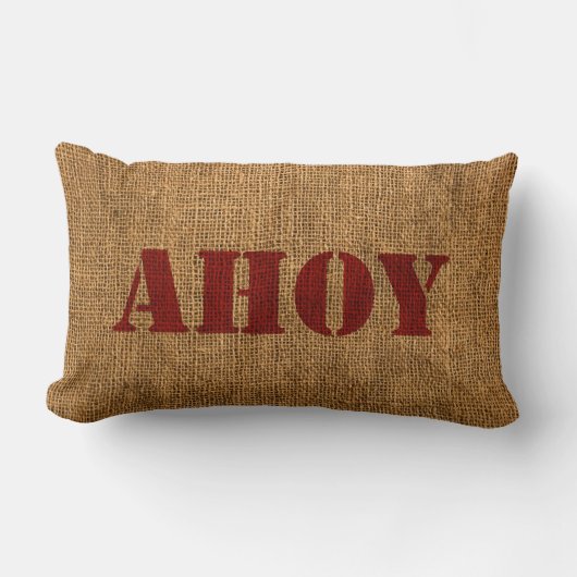 航海のな単語のAhoy赤 ランバークッション (正面)