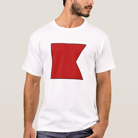 航海のな国際的な海上シグナルフラグの手紙 Tシャツ (正面)
