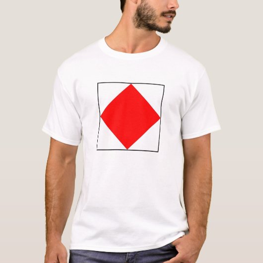 航海のな国際的な海上シグナルフラグの手紙 Tシャツ (正面)