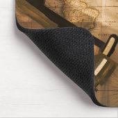 航海のな地図の八分儀、コンパスおよび望遠鏡 マウスパッド (コーナー)