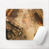 航海のな地図の八分儀、コンパスおよび望遠鏡 マウスパッド (マウス)