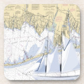 航海のな地図素晴らしい南湾のニューヨークのコースター コースター (正面)